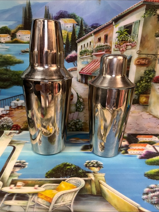 WINCO & unbranded Other - Polished Silver Stainless Steel Cocktail Shaker Set - Bar Accessories